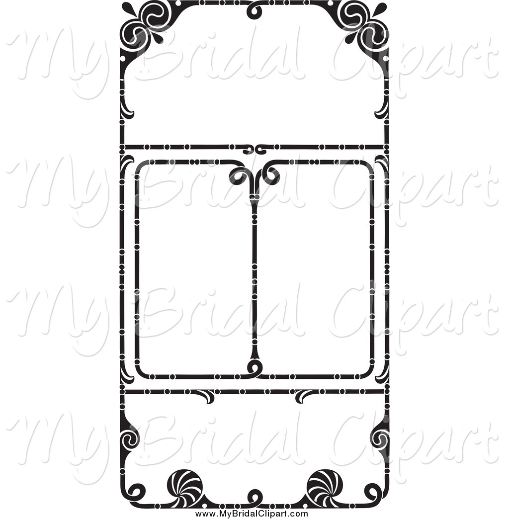 1024x1044 Bridal Clipart Of A Black And White Wedding Invitation Frames By