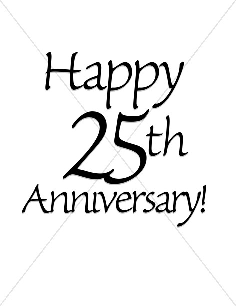 472x612 Black And White Happy Anniversary Clip Art