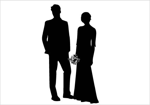 501x352 Wedding Couple Silhouette Vector Gorgeous Bride Amp Groom Silhouette