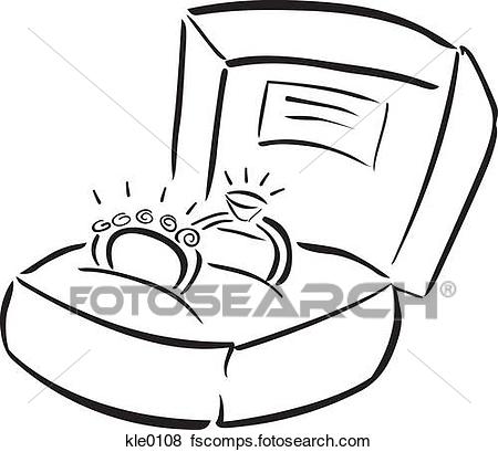 450x409 Stock Illustration Of Engagement And Wedding Rings In A Ring Box