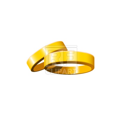400x400 Golden Wedding Rings Royalty Free Vector Clip Art Image
