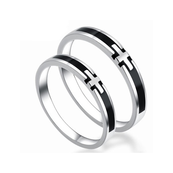 600x600 Couples Cross Design His And Her Wedding Ring Bands