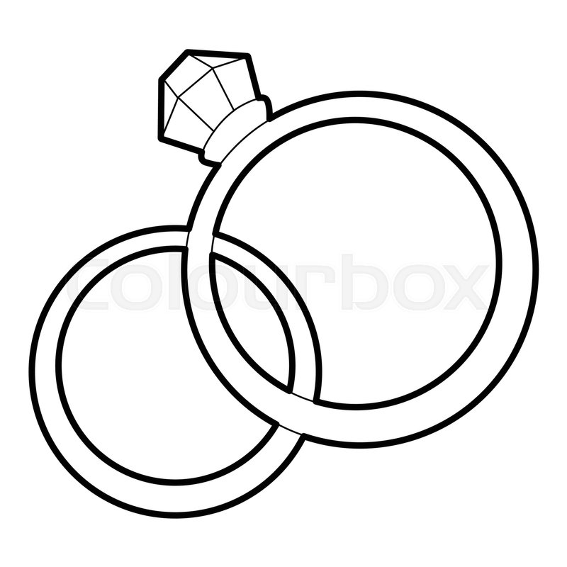 800x800 Wedding Rings Icon. Outline Illustration Of Wedding Rings Vector