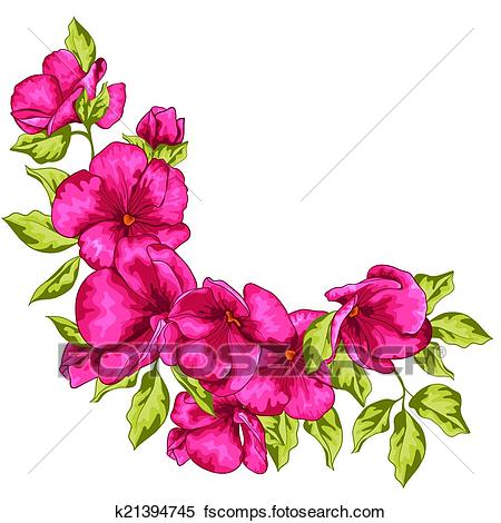 450x470 Clipart Of Wedding Card. Sakura Flowers. Vector Illustration