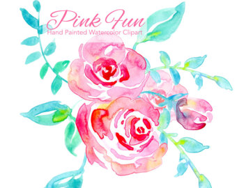 340x270 Pink Roses Clipart Etsy