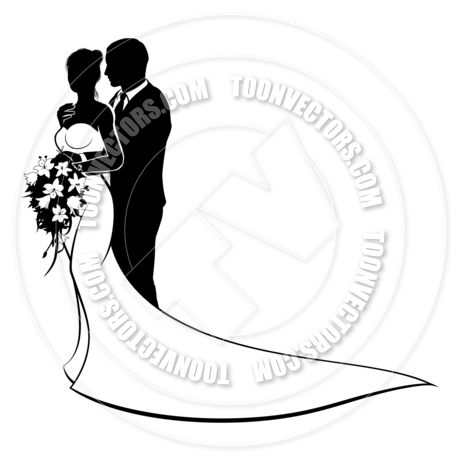 460x460 Bride And Groom Wedding Silhouette Couple By Geoimages Toon