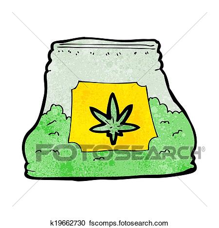 450x470 Clipart Of Cartoon Bag Of Weed K19662730