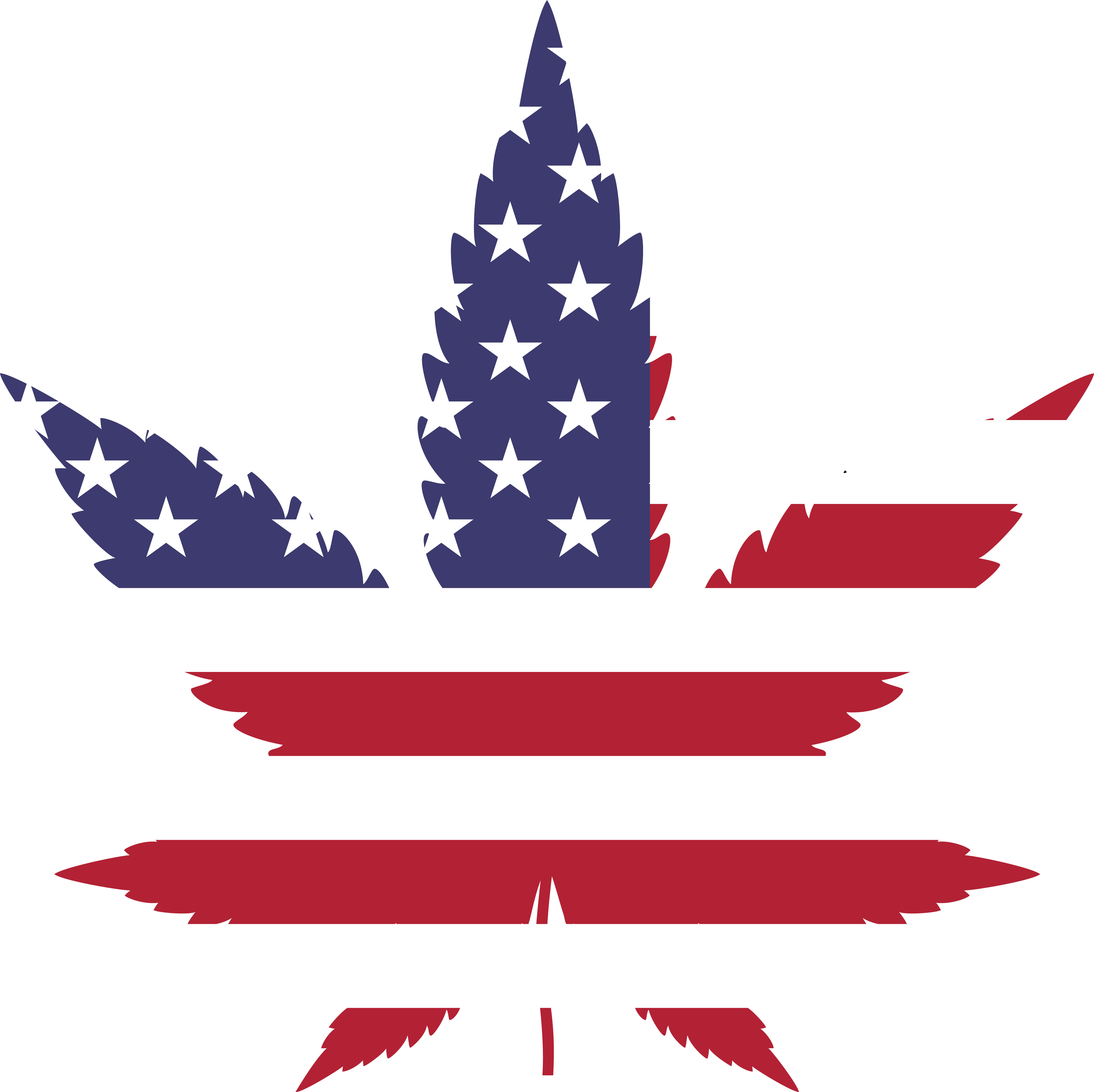 4000x3993 Clipart Of A Pot Leaf With An American Flag Pattern