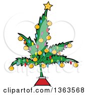 175x190 Clipart Of A Cartoon Chubby Caveman Wearing Pot Leaf Patterned