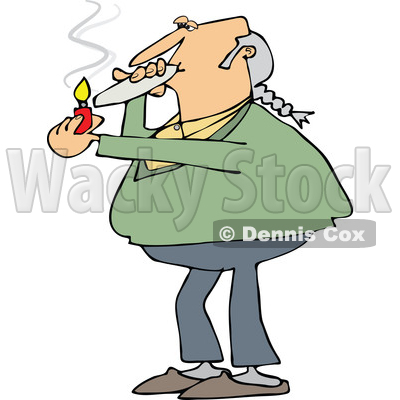 400x400 Of A Cartoon Chubby White Male Hippie Man Smoking A Joint
