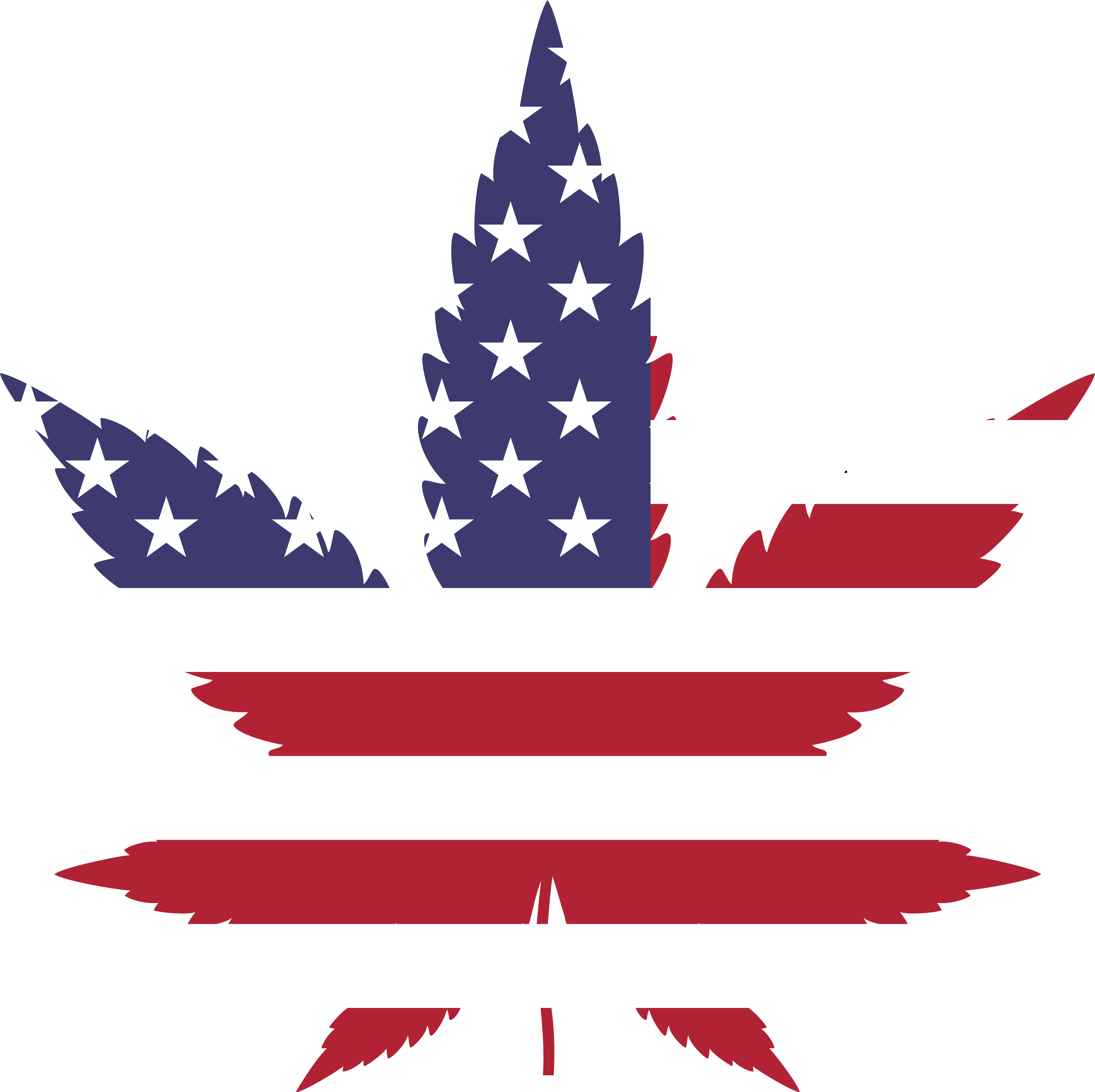 4000x3993 Free Clipart Of A Pot Leaf With An American Flag Pattern