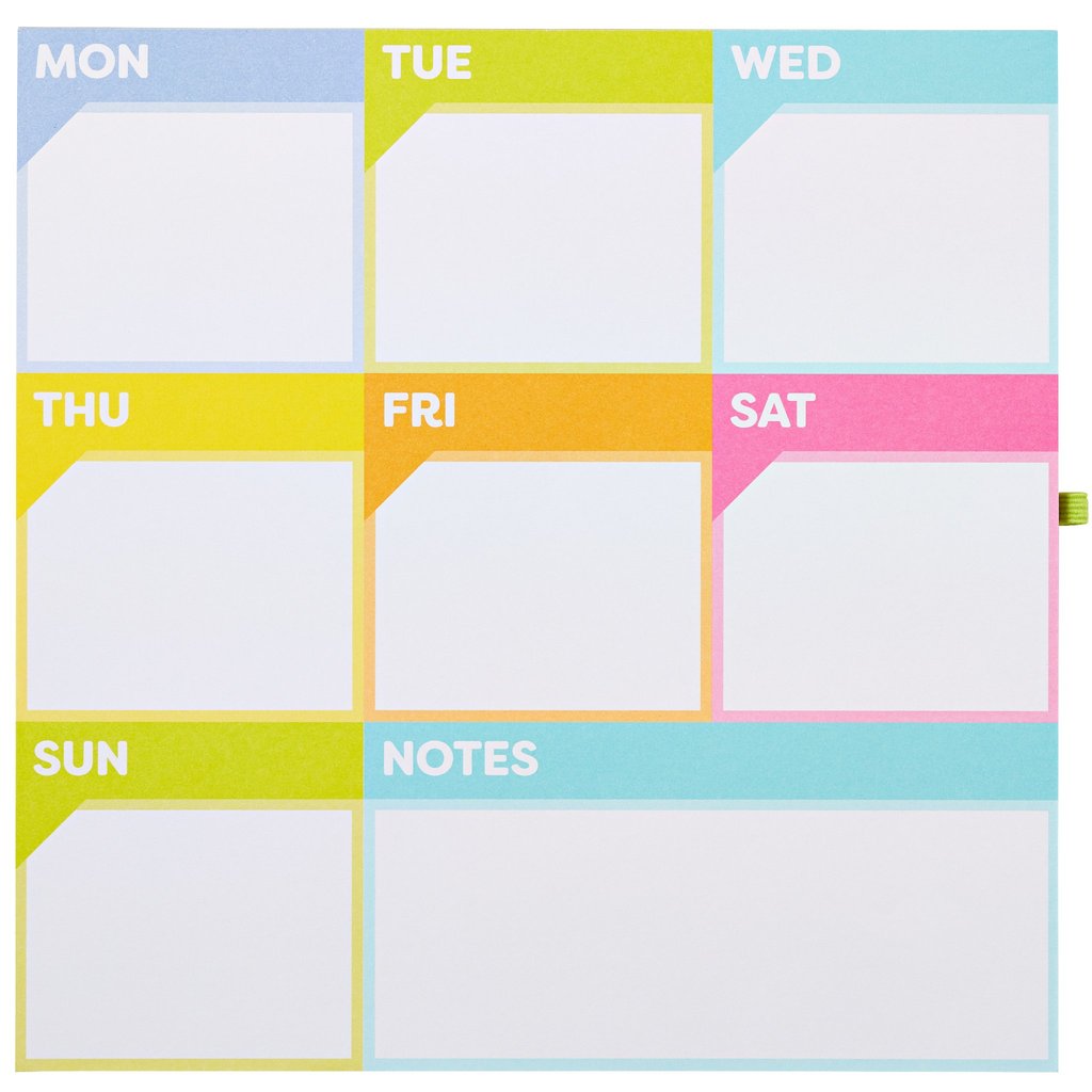 1024x1024 Color Me Organized Planner Weekly Calendar Magnetic Pad