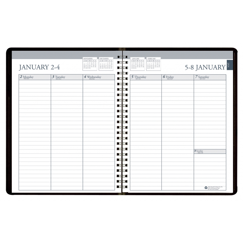 1024x1024 Weekly Calendar Planner Black 6 X 8 34 Inches House Of Doolittle