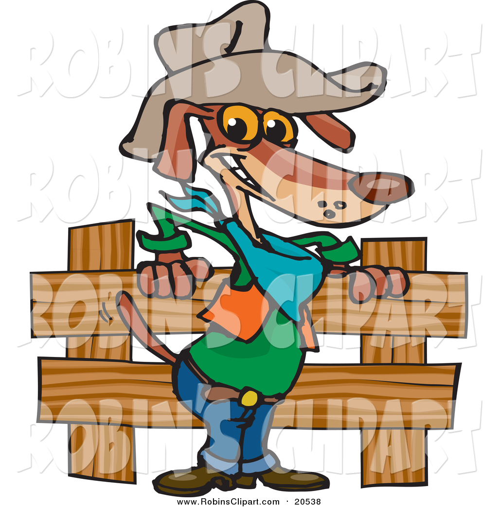 1024x1044 Clip Art Of A Cowboy Dachshund Dog By A Wooden Fence By Dennis