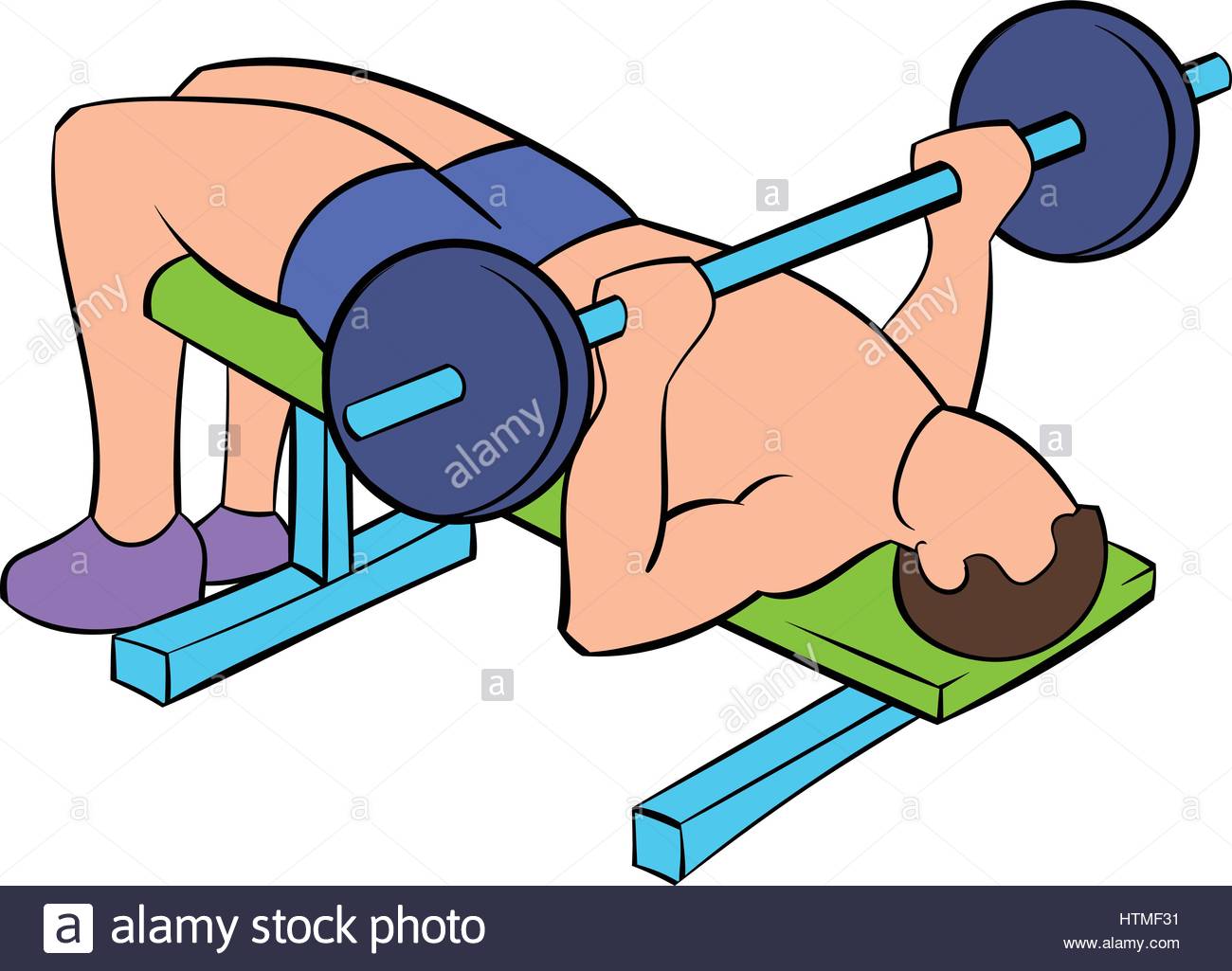 1300x1025 Men Training On The Bench Press Icon Cartoon Stock Vector Art