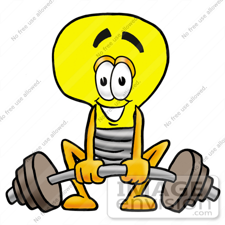 450x450 Clip Art Graphic Of A Yellow Electric Lightbulb Cartoon Character