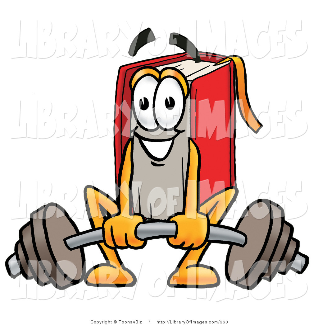 1024x1044 Clip Art Of An Athletic Red Book Mascot Cartoon Character Lifting