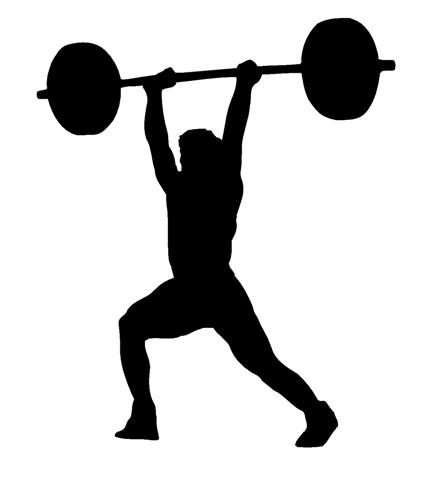 424x480 Lifting Silhouette Clipart