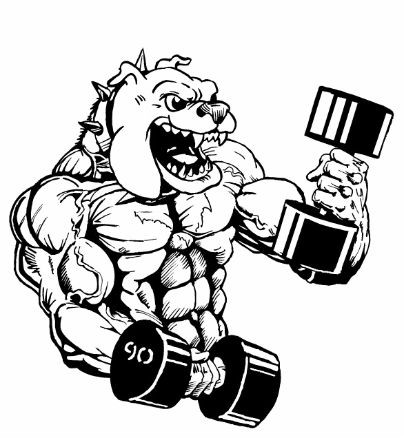 586x636 Bulldog Clipart Lifting Weight