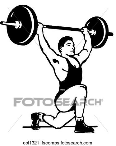 373x470 Clipart Of A Black And White Version Of A Very Muscular Man Weight