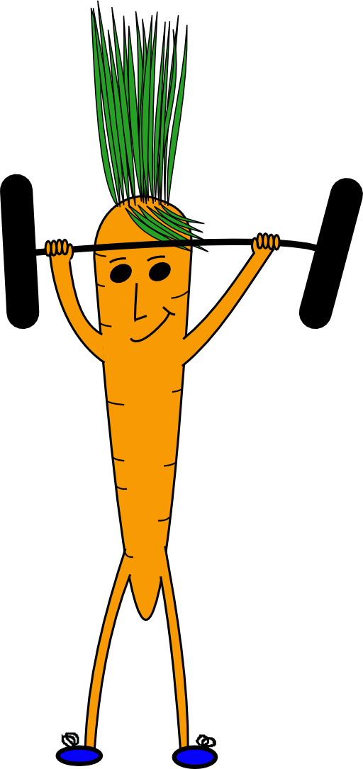 512x1085 Carrot Weightlifter Clipart