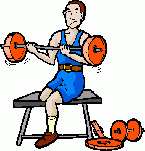 490x510 Happy Weight Lifting Clipart