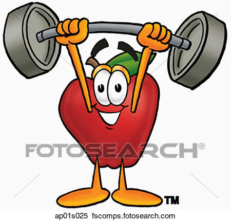 450x430 Clipart Of Apple Lifting Weights High Ap01s025