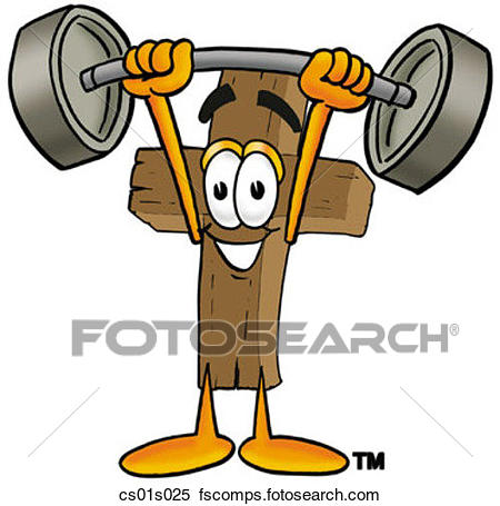 450x455 Clipart Of Cross Lifting Weights High Cs01s025