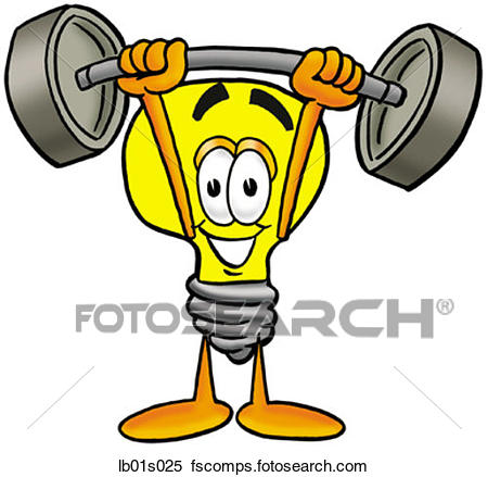 450x439 Clipart Of Light Bulb Lifting Weights High Lb01s025