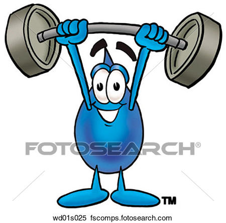 450x444 Clipart Of Water Drop Lifting Weights High Wd01s025
