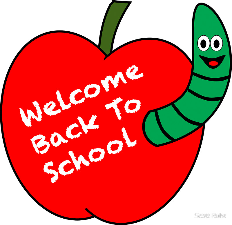 800x776 Welcome Back To School, Apple And Worm Stickers By Scott Ruhs