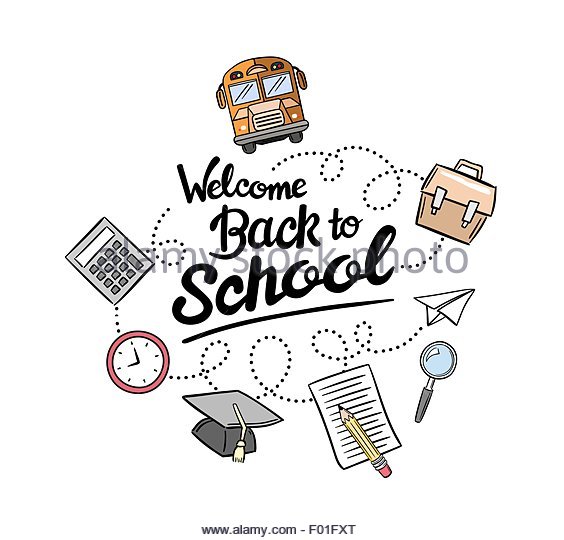 564x540 Welcome Back School Message Icons Stock Photos Amp Welcome Back