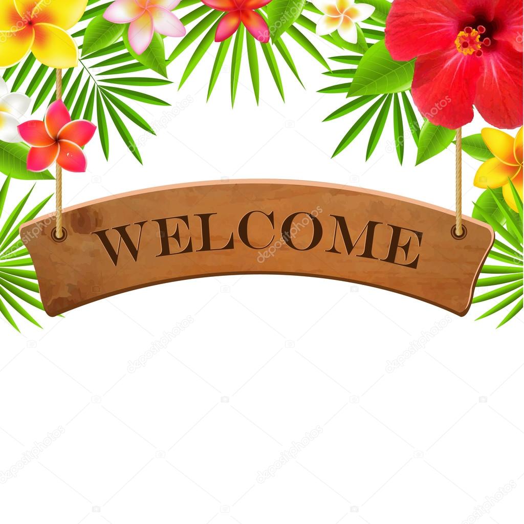 1024x1024 Wood Sign Welcome Banner Stock Vector Adamson