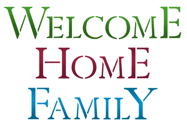600x411 Stencil A4 Welcome Home Family Scrapbooking And Polymer Clays