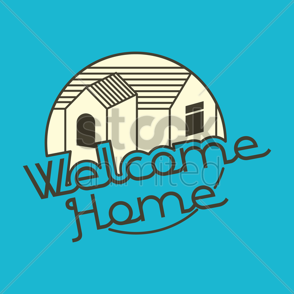 600x600 Welcome Home Hand Lettering Vector Image