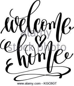 300x349 Welcome Home Vector Vintage Text. Calligraphy Lettering