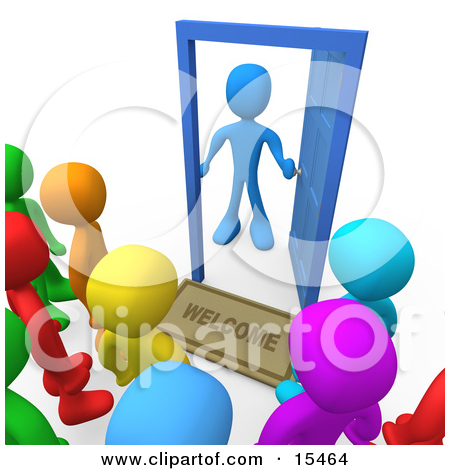 450x470 Open Door Clipart Welcome Mat