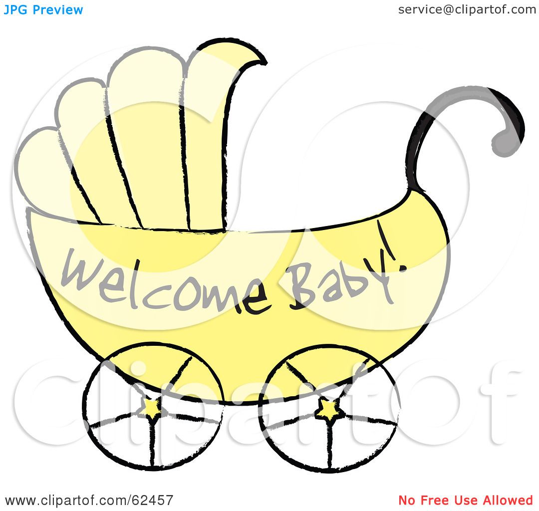 1080x1024 Royalty Free (Rf) Clipart Illustration Of A Yellow Welcome Baby