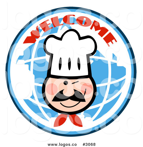 600x620 Royalty Free Vector Of A Welcome Chef Globe Logo By Hit Toon