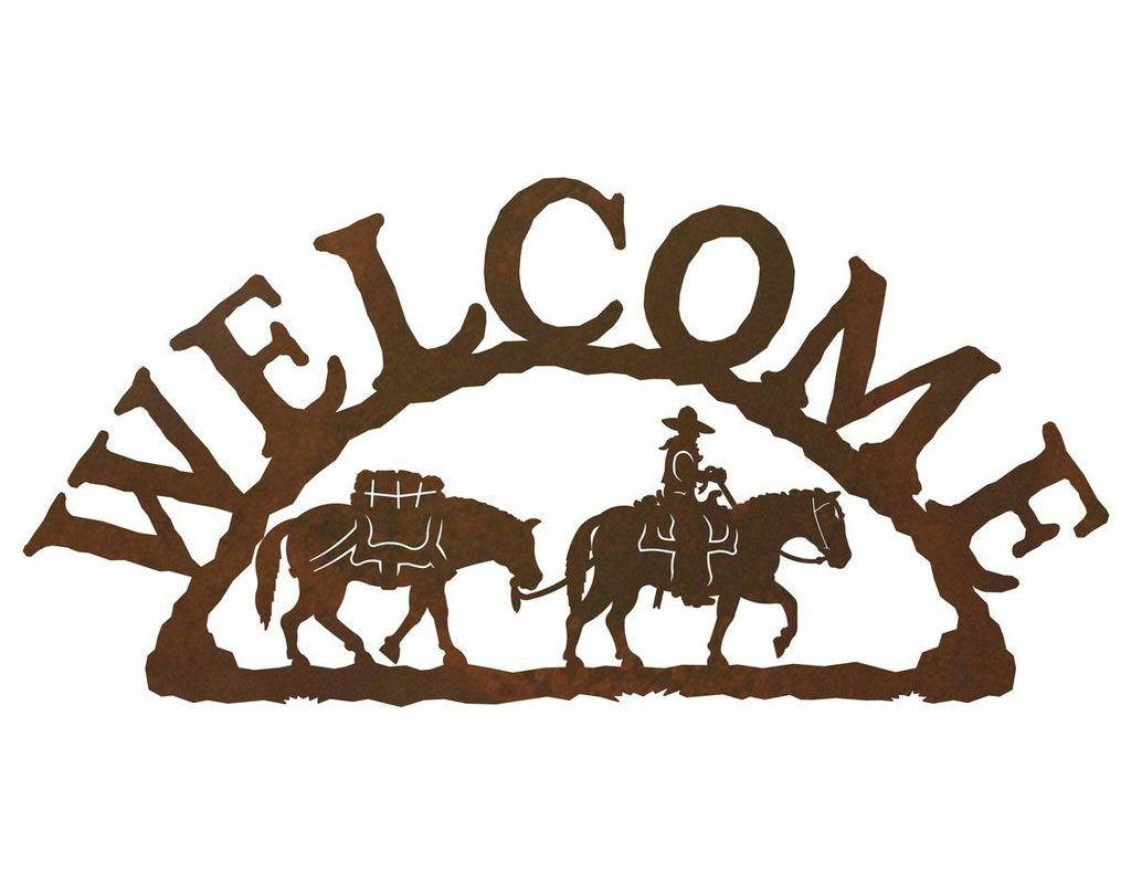 1024x800 Pack Horse Metal Welcome Sign