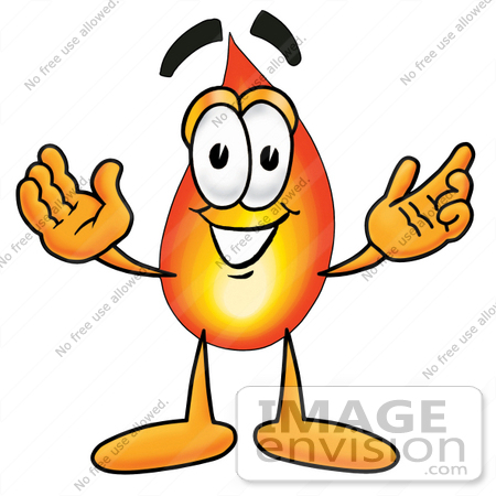 450x450 Clip Art Graphic Of A Fire Cartoon Character With Welcoming Open