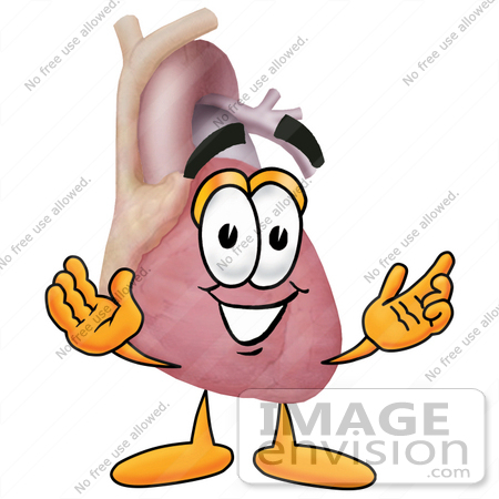 450x450 Clip Art Graphic Of A Human Heart Cartoon Character With Welcoming