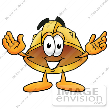 450x450 Clip Art Graphic Of A Yellow Safety Hardhat Cartoon Character