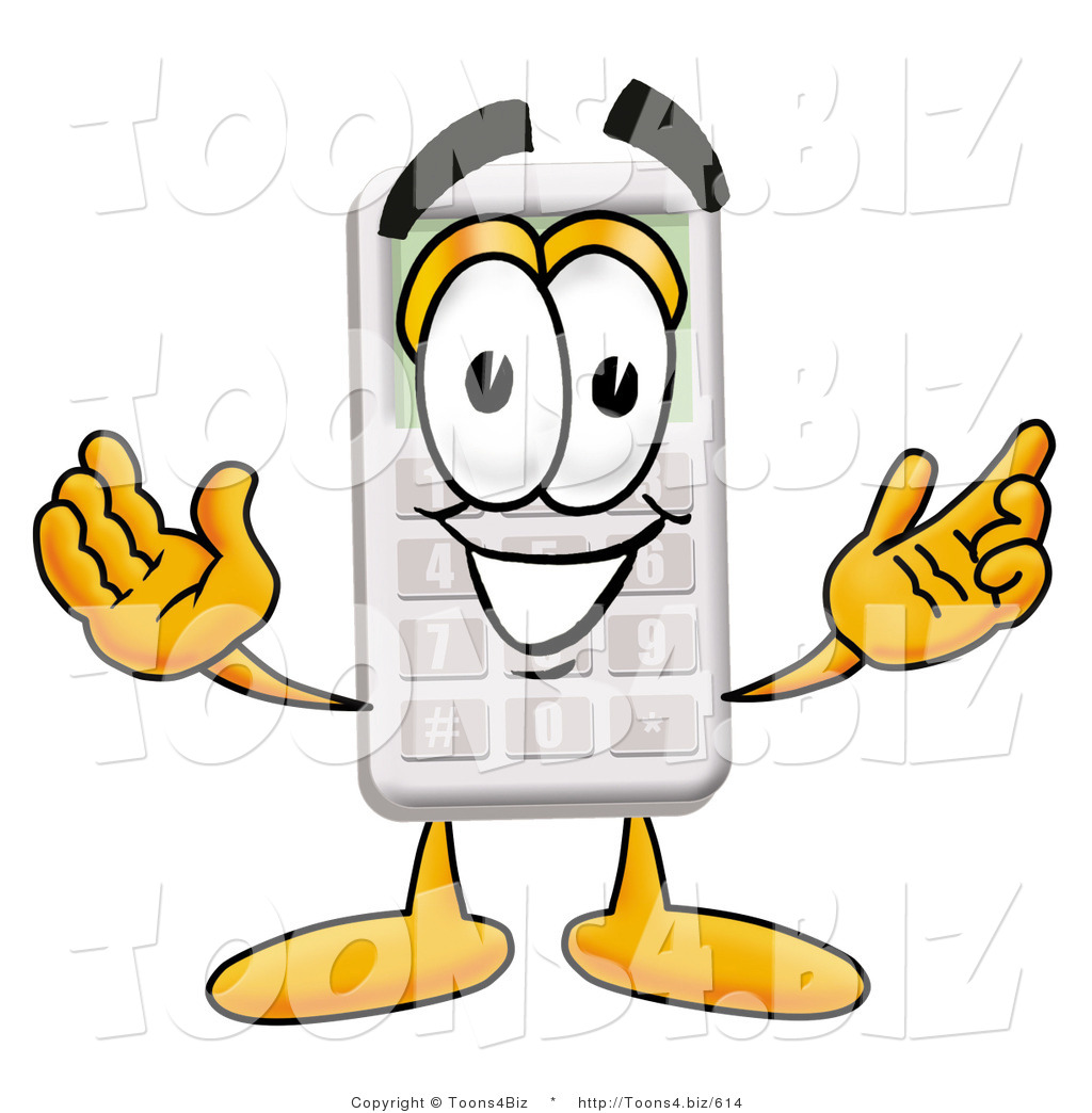1024x1044 Illustration Of A Cartoon Calculator Mascot With Welcoming Open