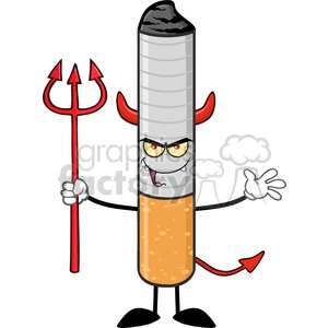 300x300 Royalty Free Royalty Free Rf Clipart Illustration Devil Cigarette