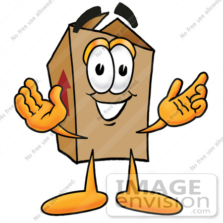 450x450 Clip Art Graphic Of A Cardboard Shipping Box Cartoon Character