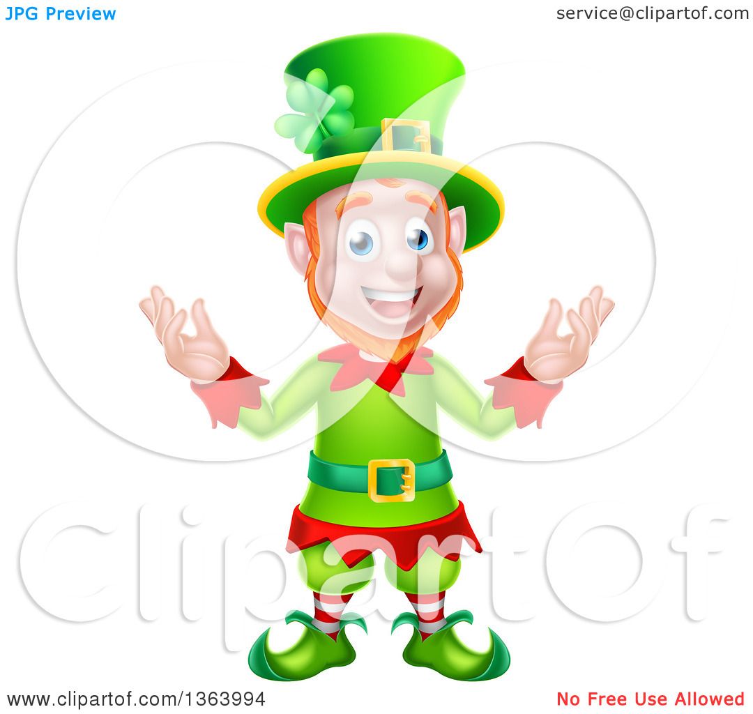 1080x1024 Clipart Of A Cartoon Friendly St Patricks Day Leprechaun Welcoming