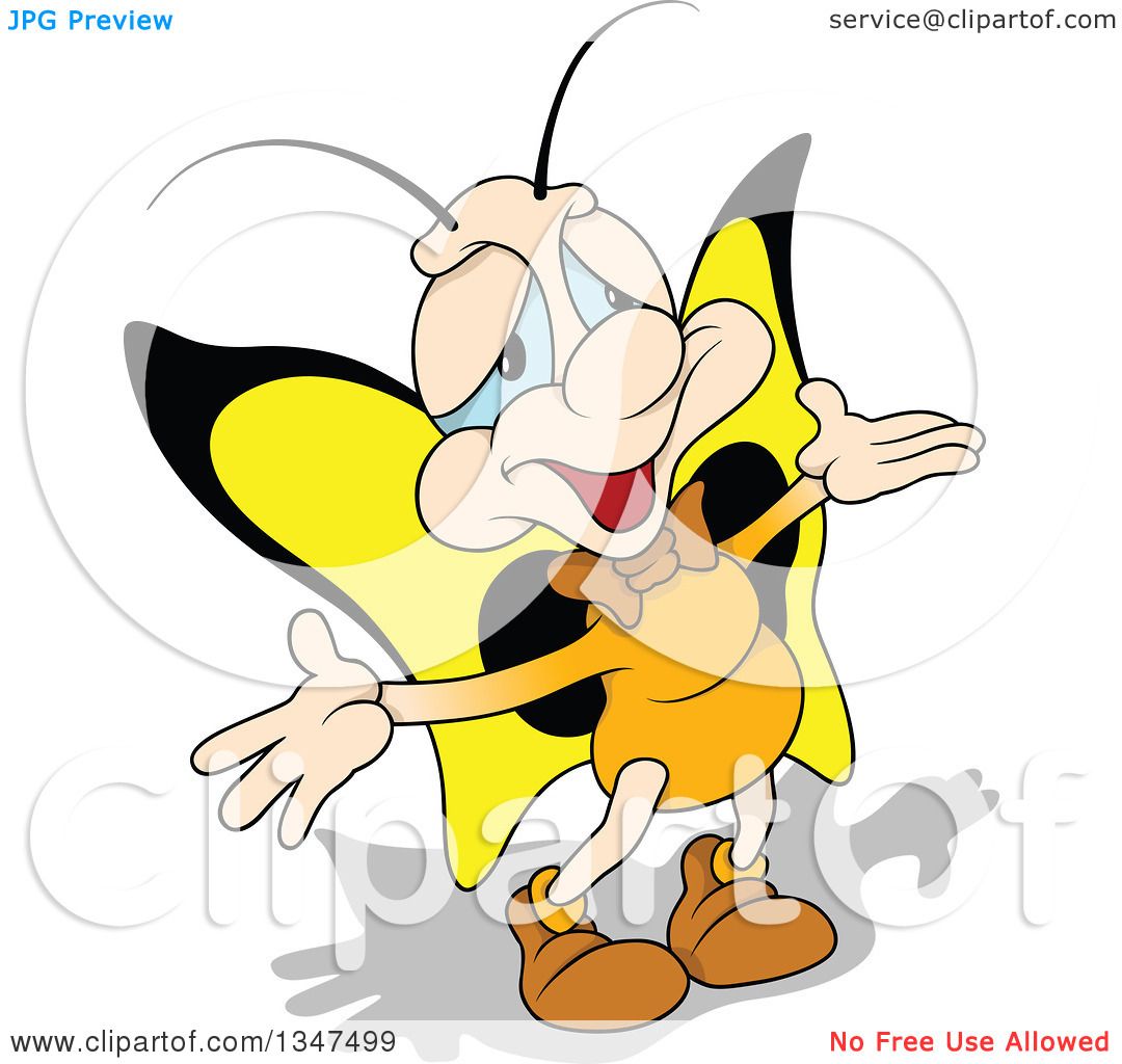 1080x1024 Clipart Of A Cartoon Welcoming Butterfly