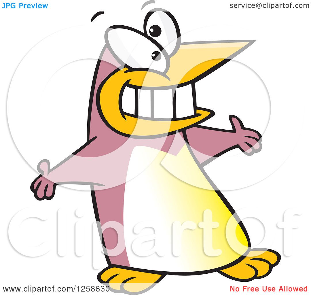 1080x1024 Clipart Of A Puce Cartoon Welcoming Penguin With Open Arms