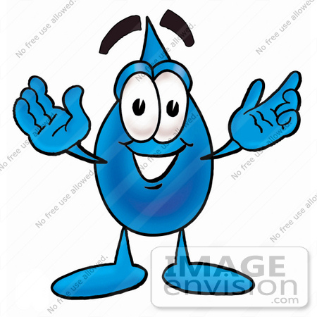 450x450 Clip Art Graphic Of A Blue Waterdrop Or Tear Character